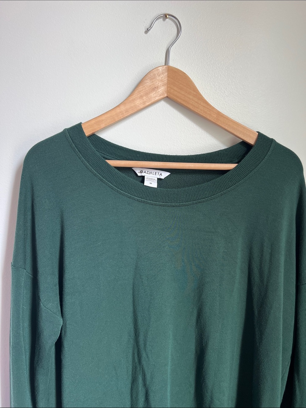 Athleta | Forest Green Lightweight Slouchy Loungewear Oversized Sweatshirt Sz M - Picture 4 of 17